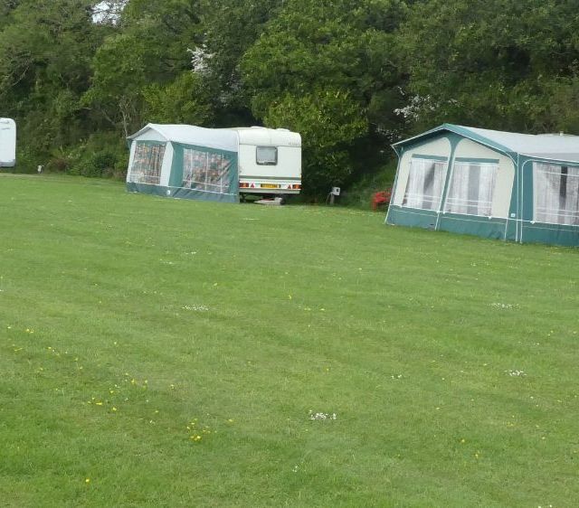 caravan, tents, red car